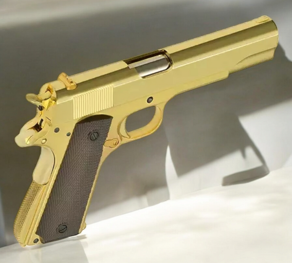 Golden Eagle 3305G Classic 1911 Gold Green Gas Pistol - Gel Blaster