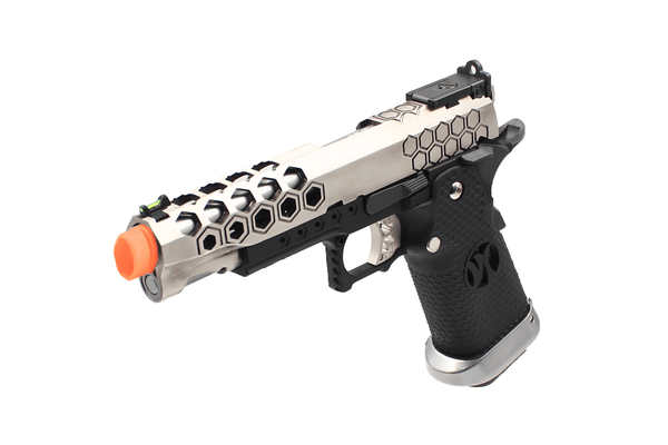 AW Custom HX2501 Honeycomb Hi-Capa GBB Pistol Gel Blaster Replica with hex-cut ported slide.