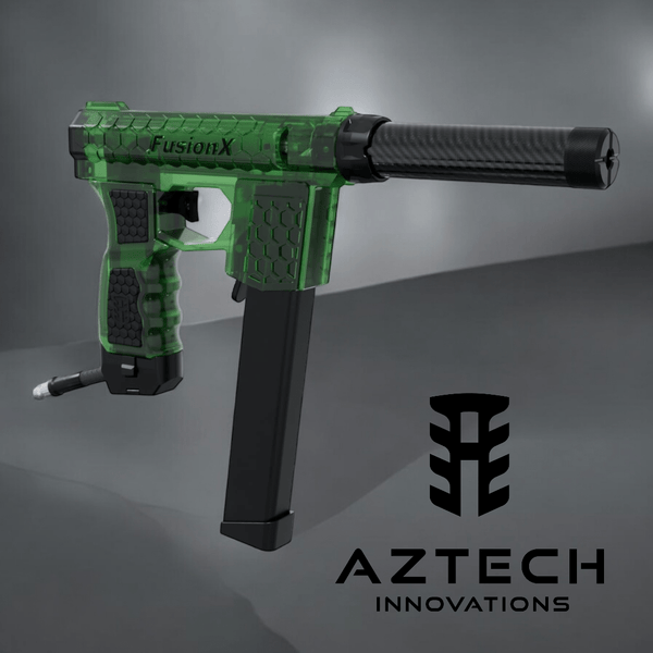 Aztech Innovations FusionX HPA receiver in transparent green, featuring a sleek design and ergonomic grip.