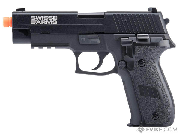 Cybergun Sig Sauer P226 Gel Blaster replica with Swiss Arms markings, realistic design, double-action features.