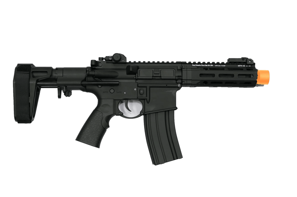 Daniel Defense DDM4 PDW BK Gel Blaster with full metal receiver and upgraded internals, showcasing its sleek black design.