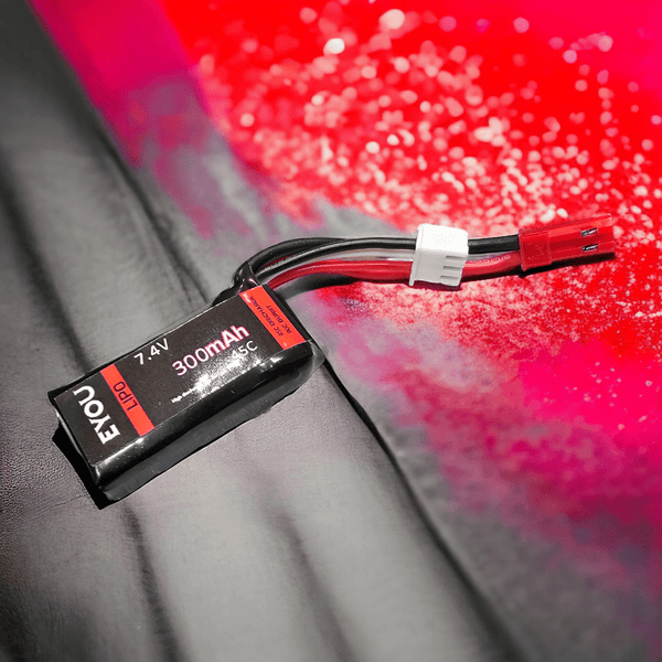 eYou 7.4v 300mah HPA battery with 18 gauge wire, displaying high performance and durability, suitable for HPA grips.