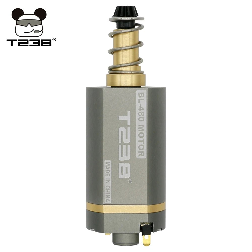 T238 brushless motor BL-480, high thermal efficiency, high torque, CNC aluminum design, designed for airsoft AEG.