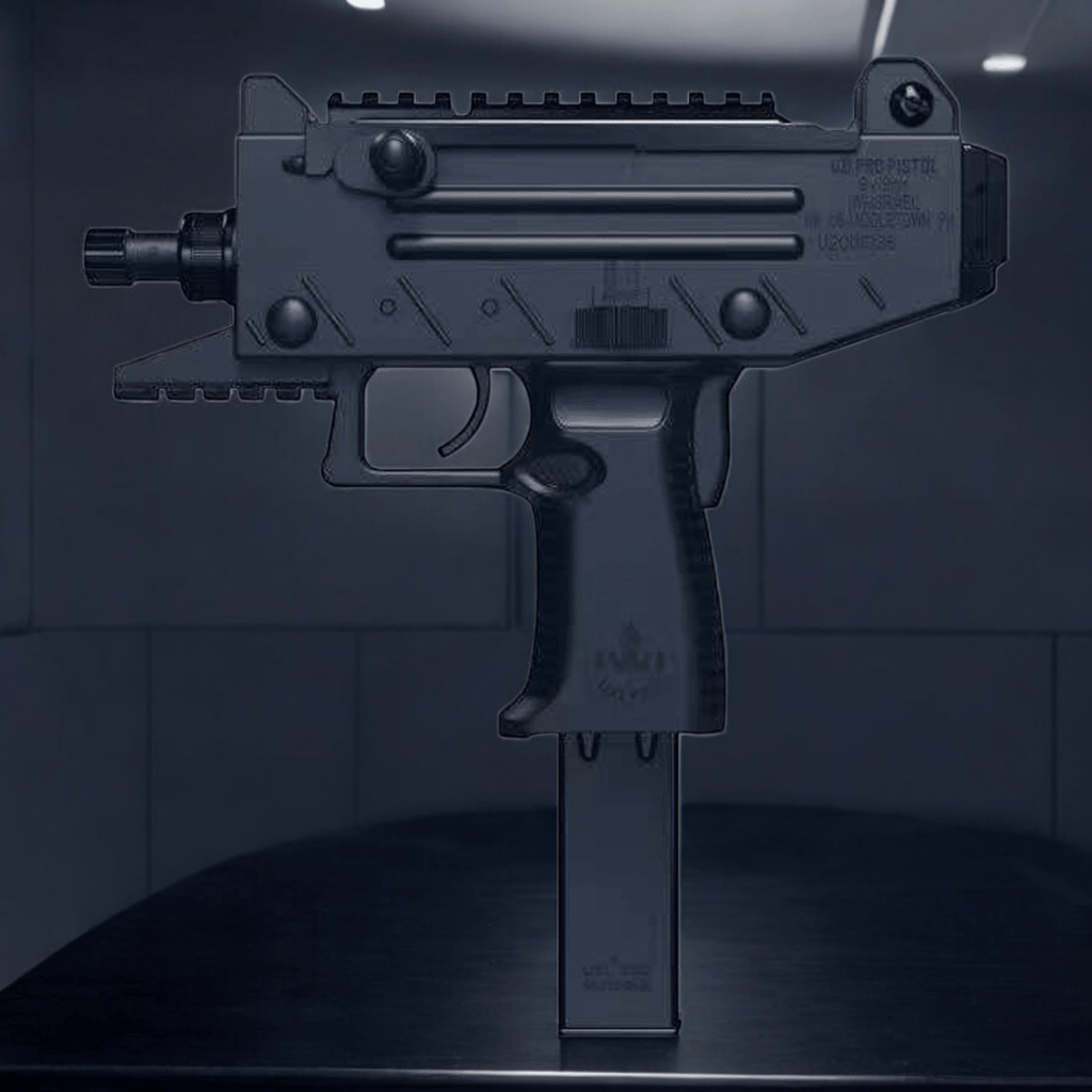 UZI Pro AEG Gel Blaster showcasing a sleek design with metal components and tactical features for advanced gameplay.